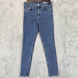 Rag & Bone Jeans Womens 28 Blue Skinny Stretch Denim Raw Hem CLN Commodore USA